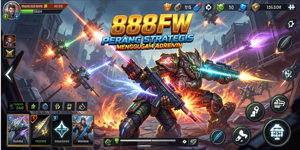 Screenshot menunjukkan aksi intens gameplay TPS 888FW.