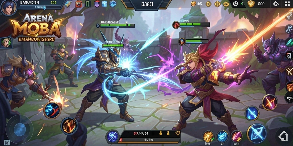 Tampilan aksi mendebarkan dalam gameplay MOBA BARU01