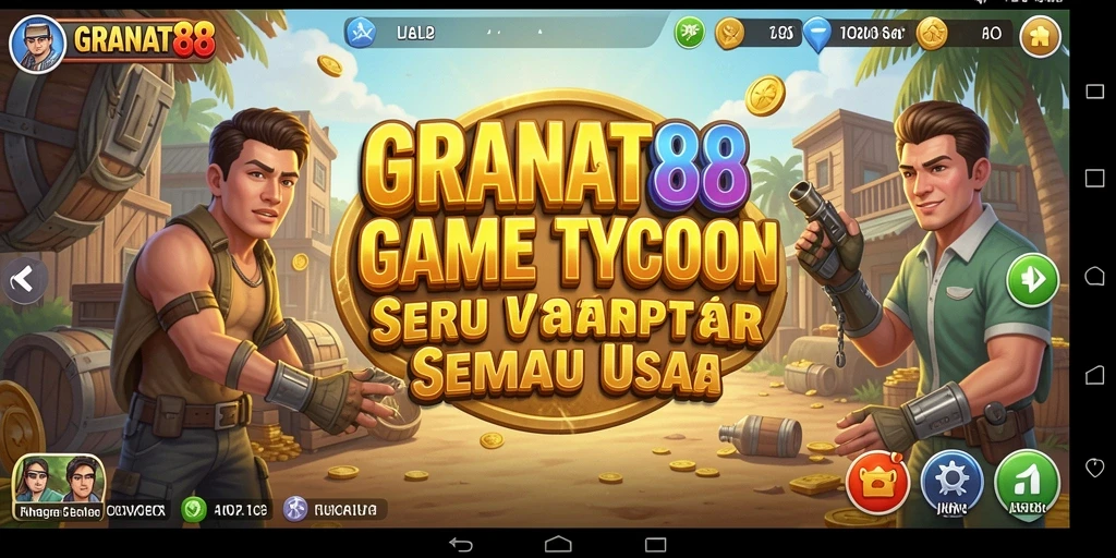 Screenshot utama dari gameplay <strong>GRANAT88</strong> menampilkan suasana bisnis yang dinamis.