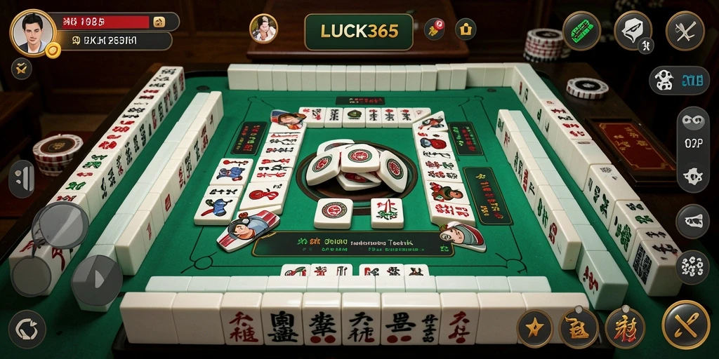 Screenshot LUCK365 menampilkan aksi seru permainan Mahjong.