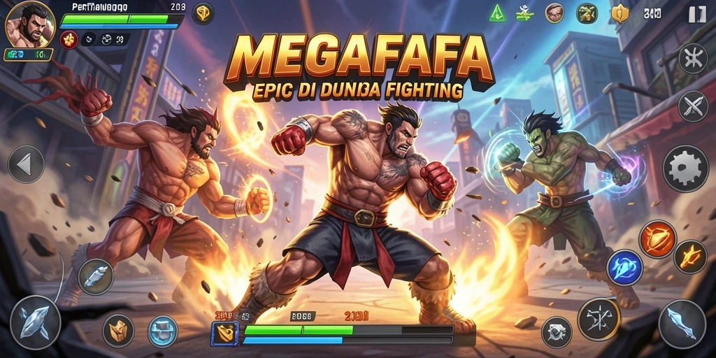 Tampilan seru gameplay <strong>MEGAFAFA</strong> dengan aksi pertarungan yang menegangkan.