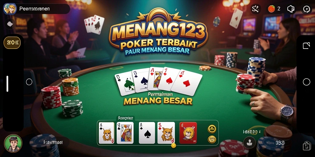 Screenshot MENANG123 menampilkan momen seru dalam permainan Poker.
