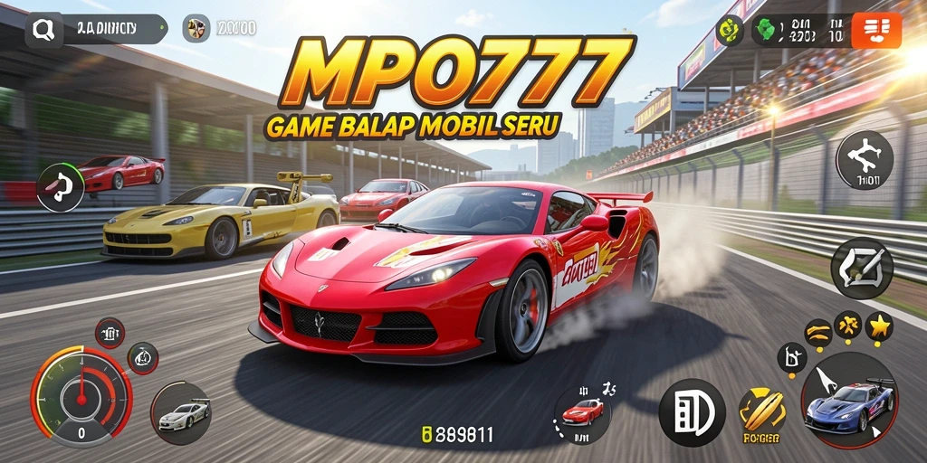 Tampilan gameplay menarik dari MPO777 saat balapan di lintasan.