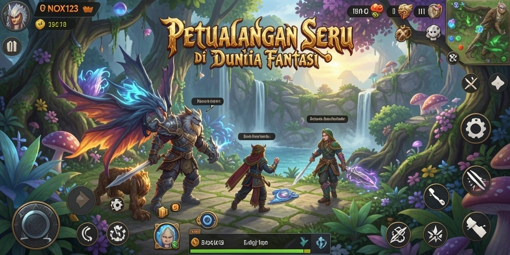 Tampilan menarik dari gameplay petualangan NOX123 yang seru.
