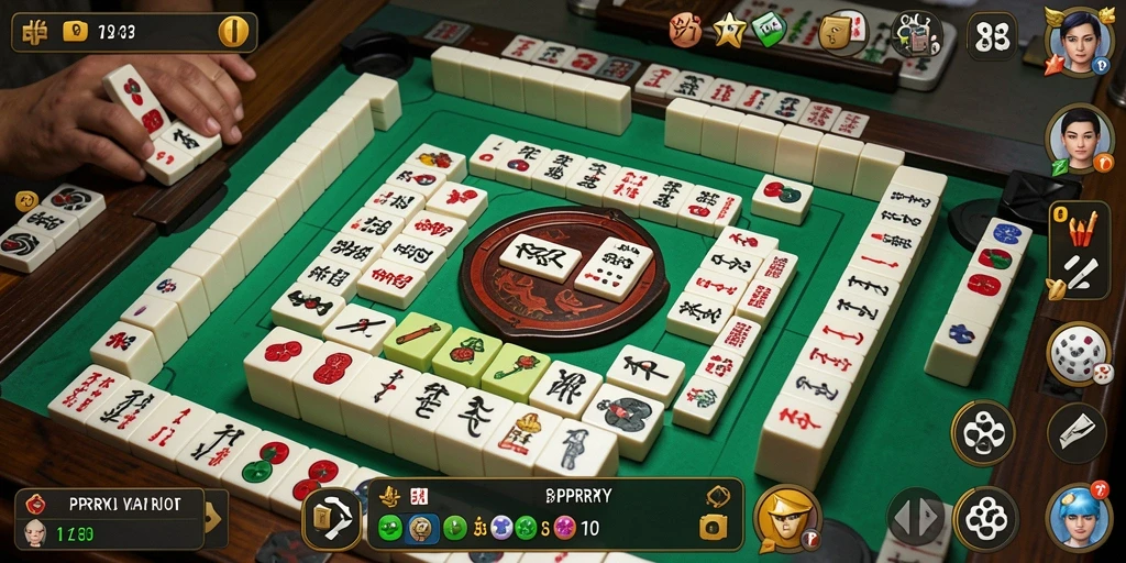 Gameplay seru PPRRYY dengan desain ubin Mahjong yang menarik.