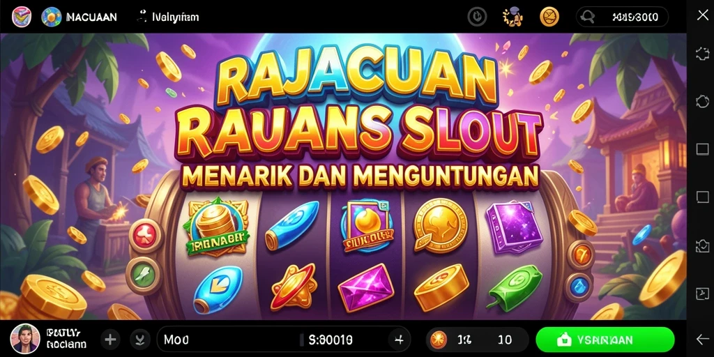Tampilan gameplay menarik dari slot RAJACUAN yang penuh warna.