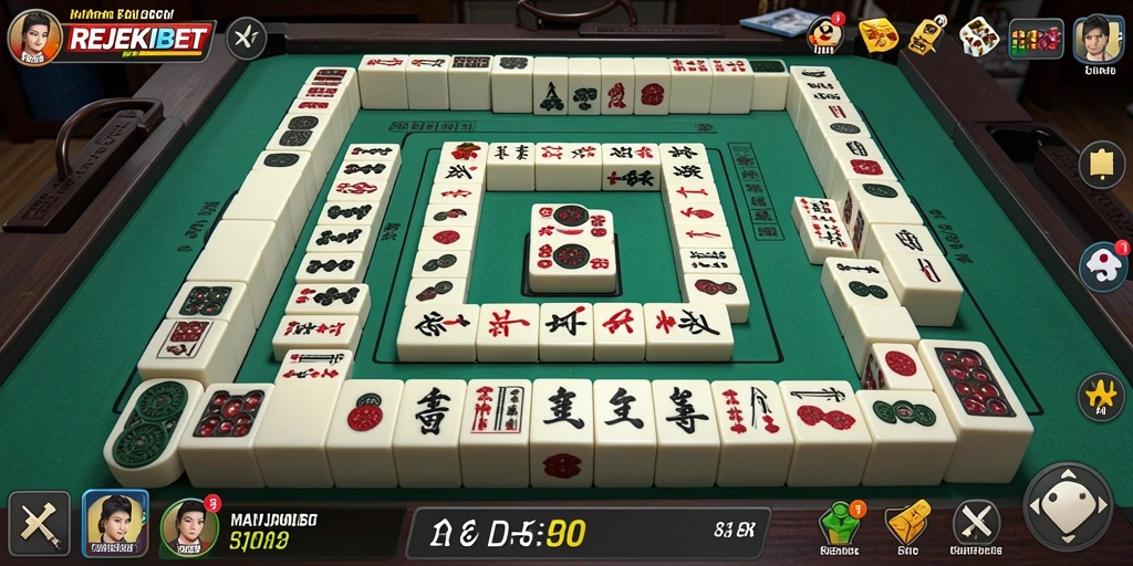 Tampilan gameplay Mahjong yang seru dan mendebarkan.