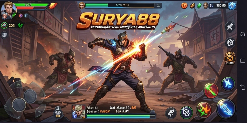 Tampilan menarik dari gameplay SURYA88 saat pertarungan berlangsung.