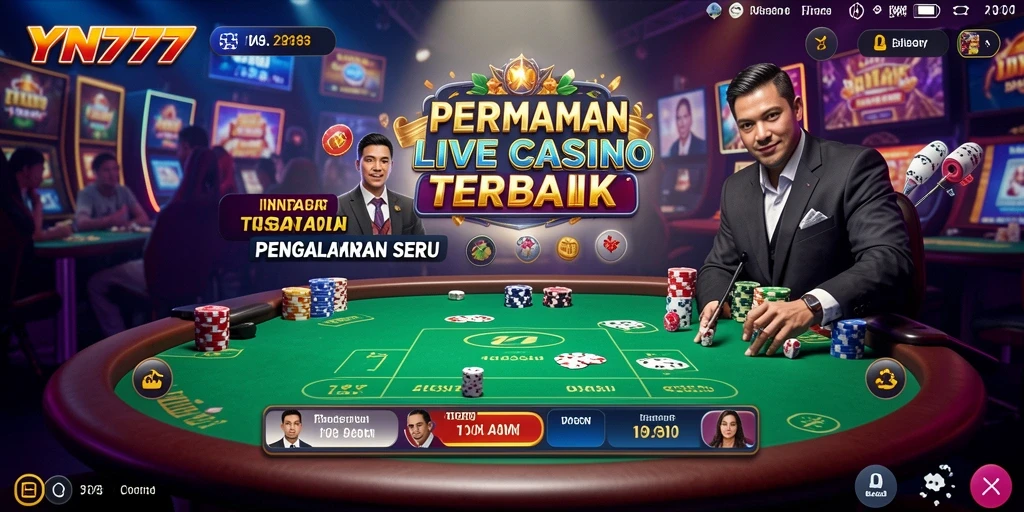 Tampilan gameplay Live Casino yang menarik dan interaktif di YN777.